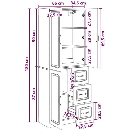  Set ormara 2 kom. Dimljeni hrast Konstruirano drvo - Dimljeni hrast Slike
