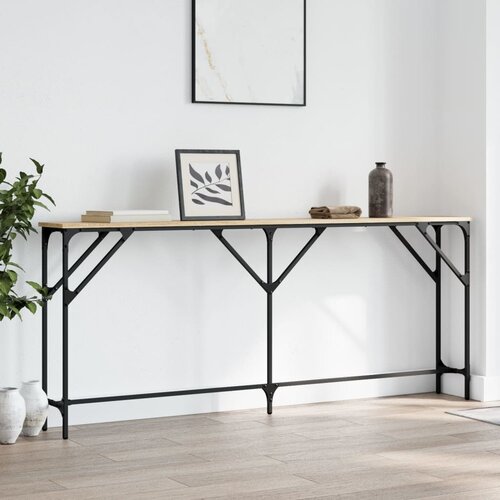 The Living Store Konzolna mizica sonoma hrast 180x23x75 cm inženirski les - Konzolna Mizica, (21574675) Slike