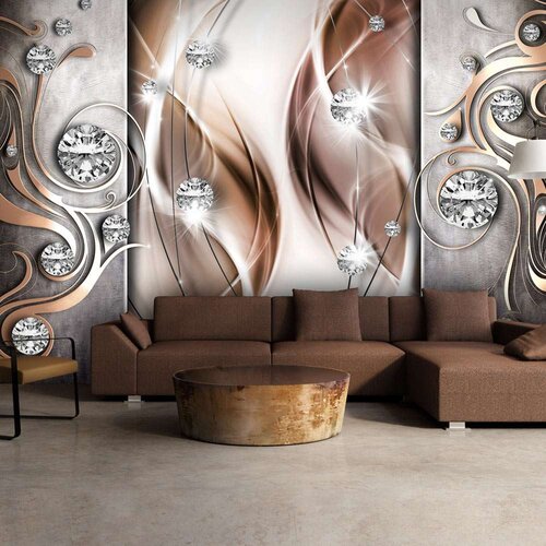  Samoljepljiva foto tapeta - Brown and Diamonds 196x140 Slike