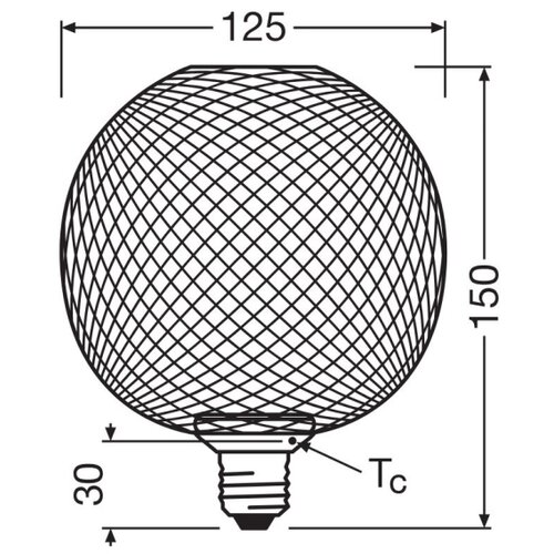 Osram led sijalica decor flat G125 E27/3,5W/230V 2700K crna Slike