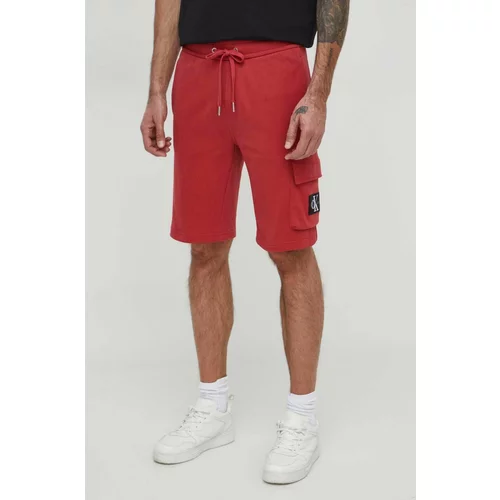 Calvin Klein Jeans Kratke hlače moški, rdeča barva