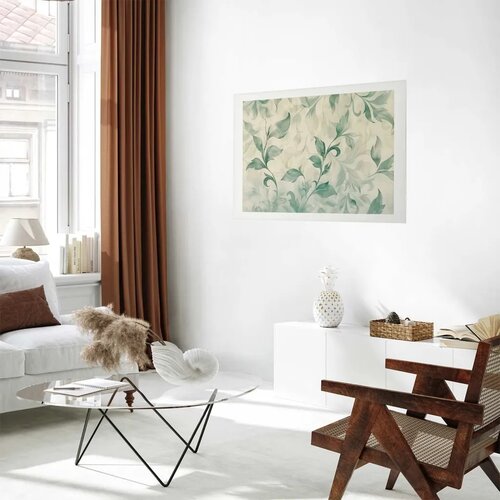  Plakat - Watercolor Green-Beige Leaves 60x40 Bez okvira s margom Slike