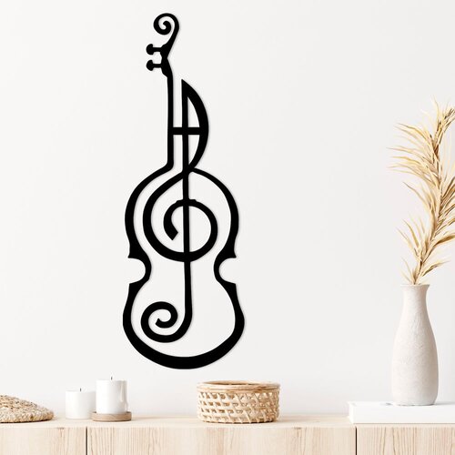 Wallity Zidna dekoracija Melody Violin, 29x1,5x84cm, Crna Slike