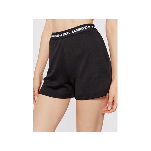 Karl Lagerfeld Kratke hlače pižama Logo 215W2183 Črna