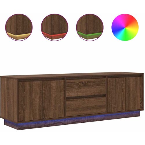 VidaXL TV omarica z LED lučkami rjavi hrast 160,5x41x50 cm, (21829707) Slike