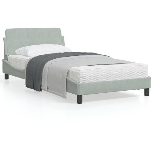 vidaXL Okvir za krevet s uzglavljem svjetlosivi 100x200 cm baršunasti Cijene