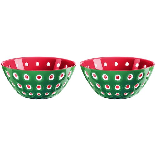 Guzzini Komplet 2 skled &amp;Oslash;12 cm LE MURRINE - Emerald Green/White/Red Slike