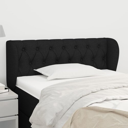 vidaXL Uzglavlje s ušima crni 93x23x78/88 cm od tkanine Cijene