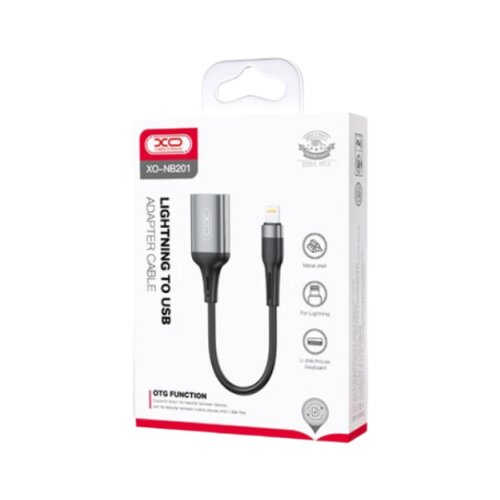 XO USB kabal NB201 USB &amp;ndash; Iphone OTG 480Mbp Black Slike