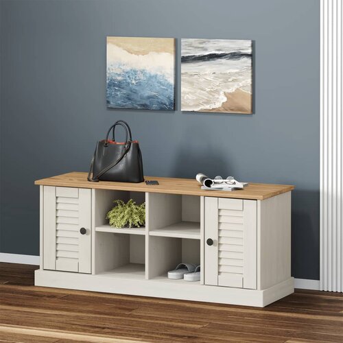 vidaXL klupa za cipele vigo bijela 106x35x40 cm od masivne borovine Cijene