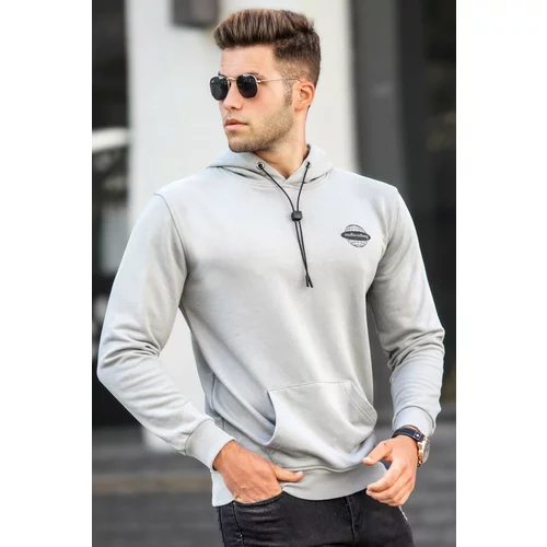 Madmext Sweatshirt - Gray - Fitted