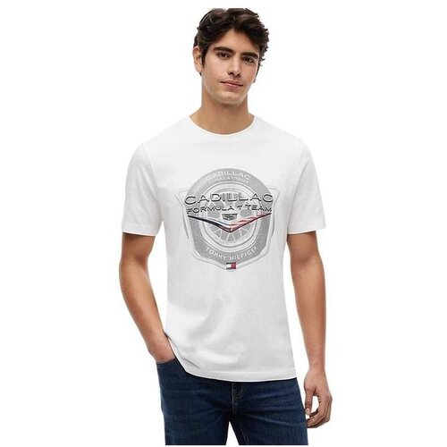 Tommy Hilfiger x formula - bela pamučna majica Slike