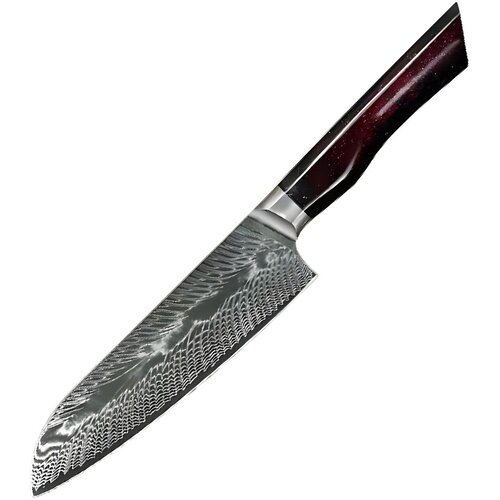 Damaskasti kuhinjski nož YO-37404 - Santoku / Crvena / Plava KP37404 Cene