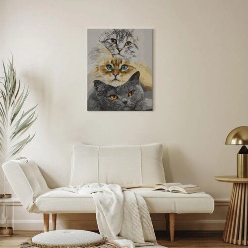  Slika za samostalno slikanje - Cat\&amp;#039;s Trio 40x50 Slike