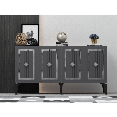 Woody Fashion Nora - Anthracite, Silver AnthraciteSilver Console Cene