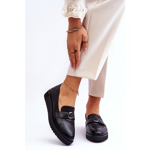 Kesi Women's leather loafers gusset black Synthia Slike