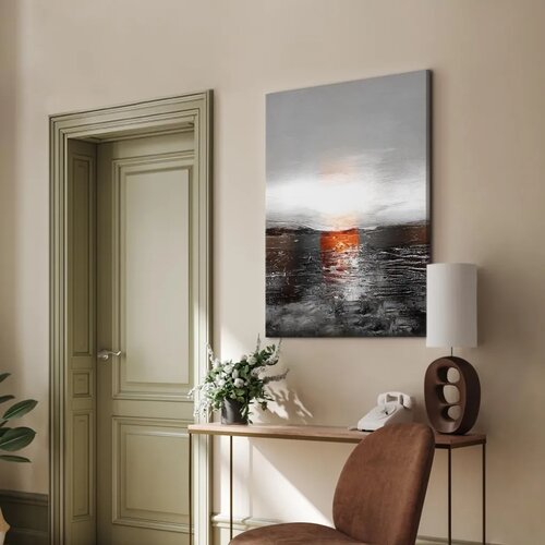  Slika - Reflection of Colors (1-part) - Sunset in Painted Abstract Background 60x90 Slike