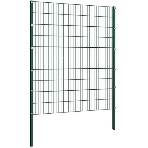  Ogradni panel sa stupovima od željeza 176,5 x 200 cm zelene boje Slike