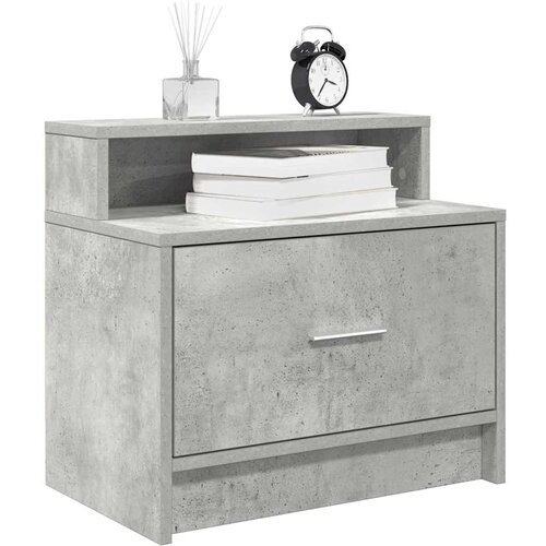 VidaXL Nočne omarice s predalom 2 kosa betonsko siva 51x31x47 cm Slike