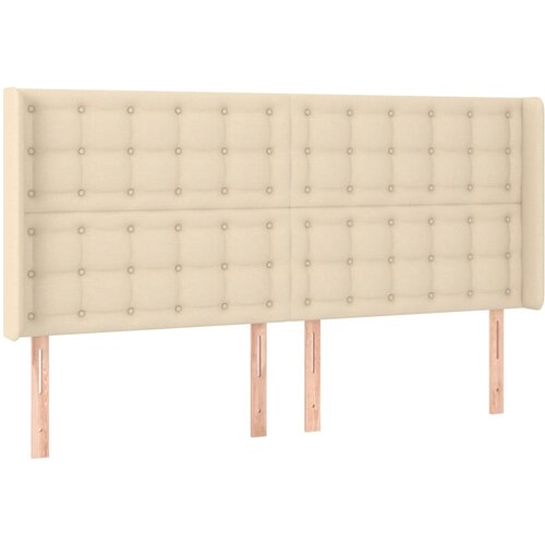 Maison Chic vzglavna omarica - nočna omarica - posteljna omarica z u&amp;scaron;esi krem 203x16x118/128 cm blago, (21708097) Slike