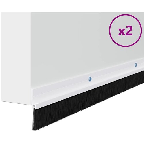  Držač četke za vrata 2 pcs Bijelo 100 cm Aluminijski legura Slike