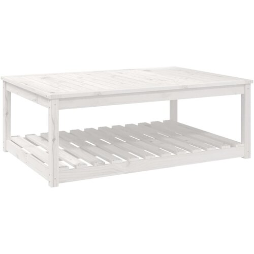  Vrtni stol bijeli 121x82,5x45 cm od masivne borovine Slike
