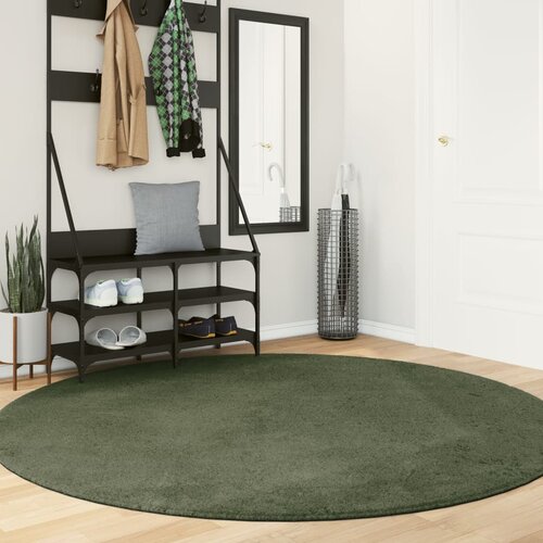 vidaXL Preproga HUARTE s kratkimi vlakni mehka pralna zelena Ø 200 cm Cene