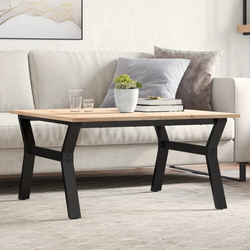 Furnova Klubska mizica Y okvir 90x90x45 cm trdna borovina lito železo, (22056209) Cene
