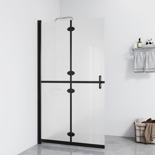 VidaXL Sklopiva pregrada za tu&amp;scaron; matirano staklo ESG 100 x 190 cm Slike