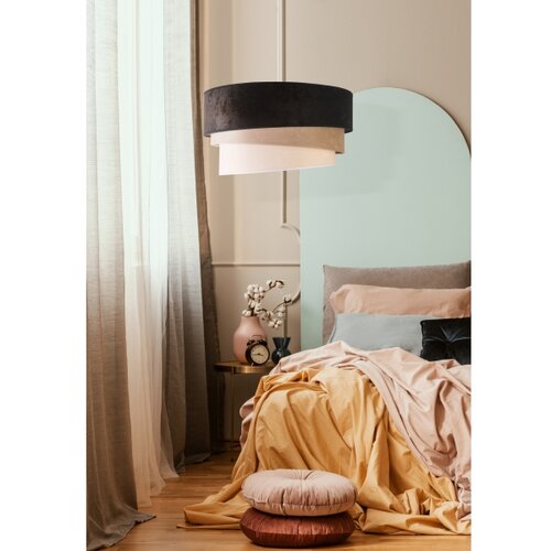  Duolla - Luster na sajli DEVON 1xE27/40W/230V, prečnik 45 cm, crna/bež Slike