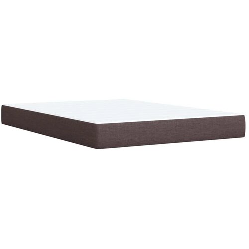  Krevet s box springom madracem i LED-om Tamno smeđa Tkanina - Tamno smeđa 140 x 190 cm Dizajn linija Slike