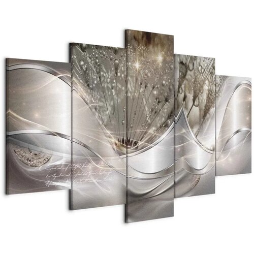  Slika - Sparkling Dandelions (5 Parts) Beige Wide 200x100 Cene