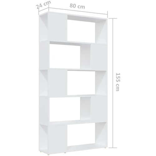  za knjige / sobna pregrada bijeli 80x24x155 cm drveni Slike