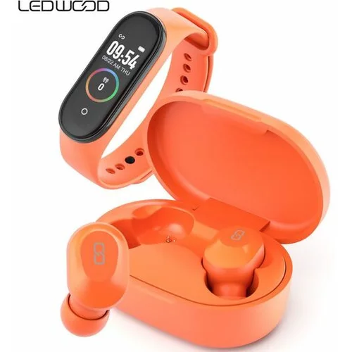Ledwood SLU-LD-XT91-KEPLER-OR oranžna brezžične slušalke + športna zapestnica