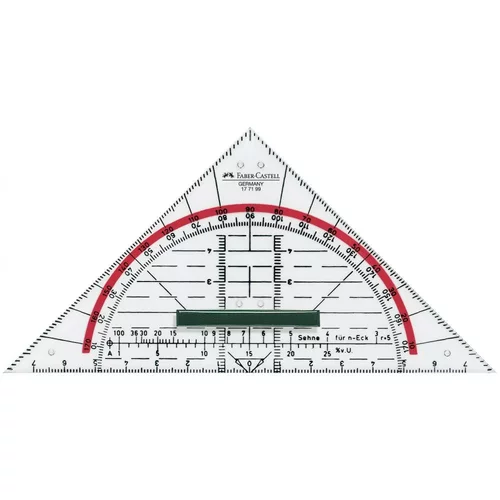  Ravnilo trikotnik geo z držalom 14 cm faber-castel FABER-CASTELL