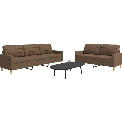  2-dijelni set sofa smeđi od tkanine Cijene