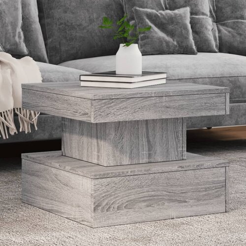  The Living Store Klubska mizica z LED lučkami siva sonoma 50x50x40 cm - Klubska Mizica, (21442086) Slike