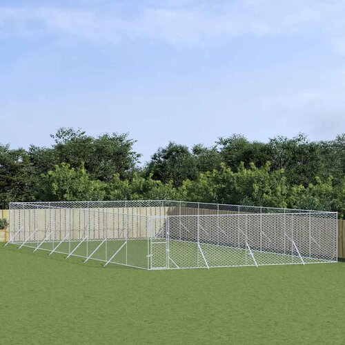 Vanjski kavez za pse srebrni 8 x 16 x 2 m od pocinčanog čelika Cene