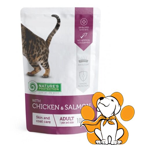 Nature's Protection Adult Skin&Coat, Chicken&Salmon 100g, Piletina i Losos Slike