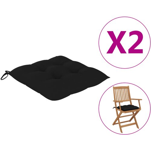 VidaXL Blazine za stole 2 kosa črne 40x40x7 cm blago Slike
