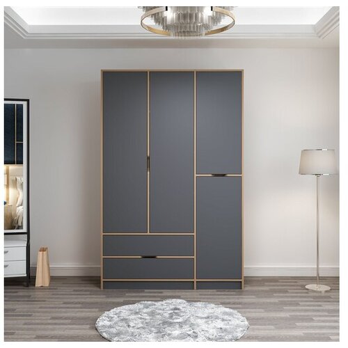 Hanah home Ormar Elina 140x208x52cm Antracit-Bež Cene
