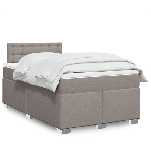 VidaXL Krevet s oprugama i madracem smeđesivi 120 x 190 cm od tkanine Slike
