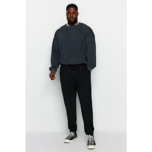 Trendyol Plus Size Sweatpants - Black - Straight Slike
