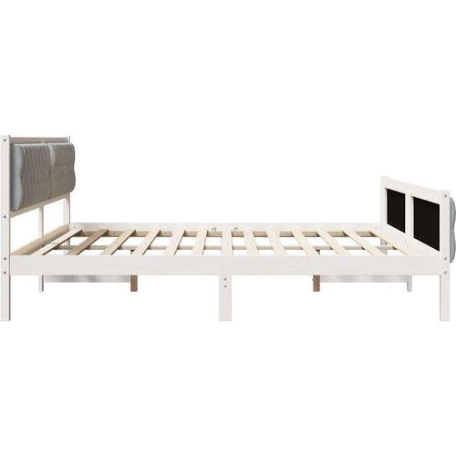 VidaXL krevetna konstrukcija s uzglavljem svijetlo siva 200 x 200 cm Slike