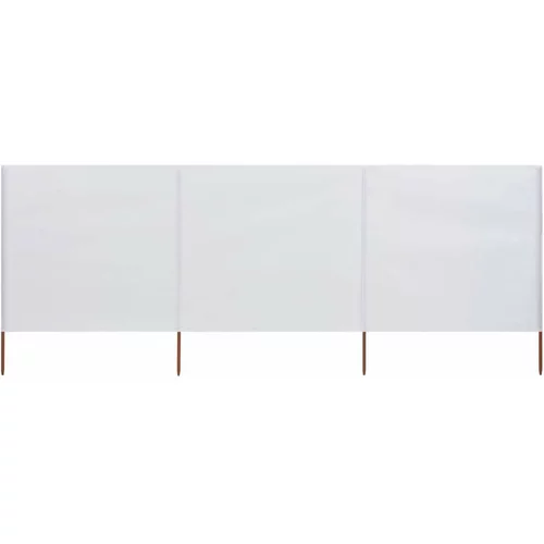  3-panelni vetrobran tkanina 400x160 cm peščeno bel, (20692855)