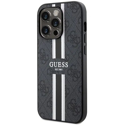  Originalna torbica GUESS Hardcase GUHMP15LP4RPSK za iPhone 15 Pro (Magsafe 4G Printed Stripes / črna) Slike