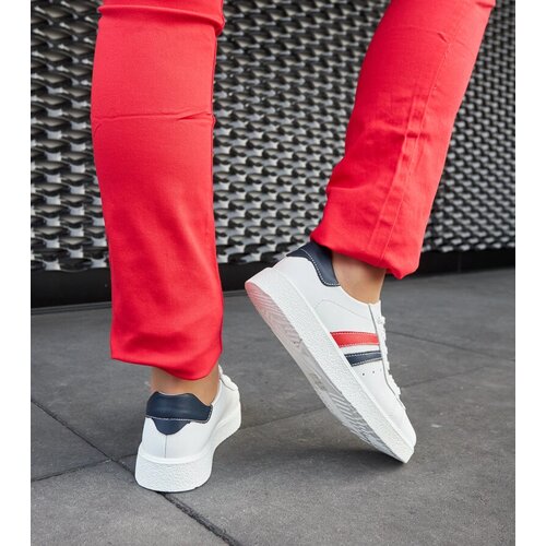 Gemre White leather lace-up sneakers Camilla Cene