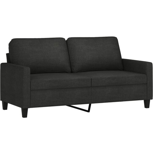  2-dijelni set sofa s jastucima crni od tkanine Crna Slike