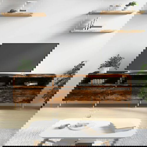 VidaXL TV ormarić boja dimljenog hrasta 150x30x44 5 konstruirano drvo Slike
