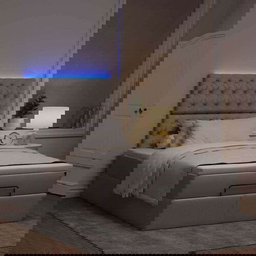 vidaXL Otomanski okvir kreveta s madraca smeđesivi 120x200cm tkanine Cijene